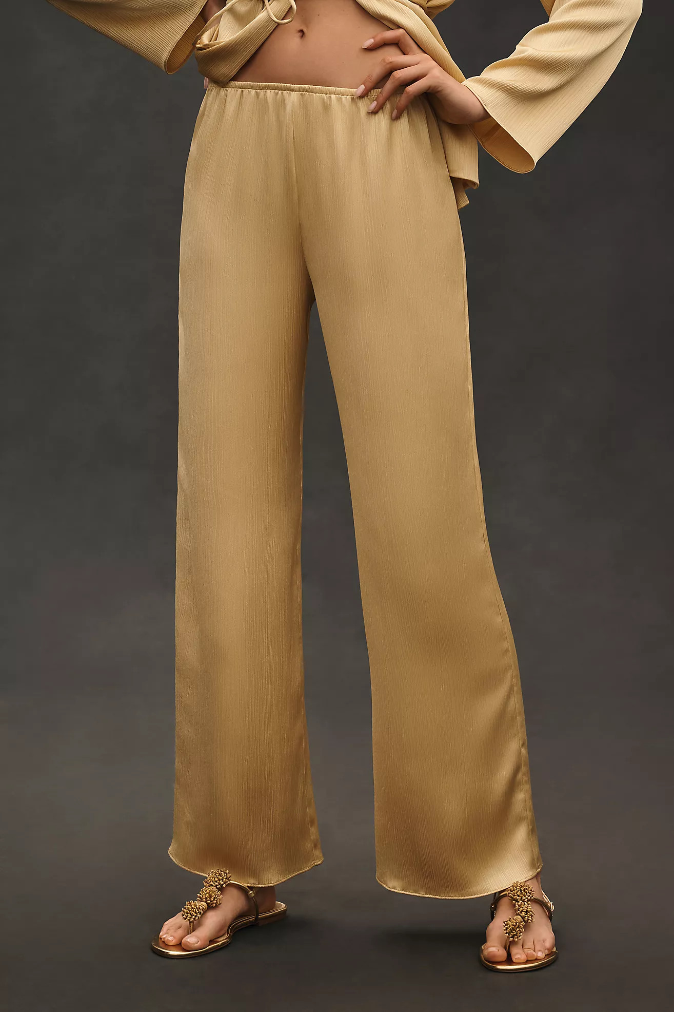 Mare Mare Pleated Satin Pants | Anthropologie (US)