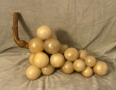 Vintage MCM Italian Alabaster Grape Cluster with Wood Stem 12 Inch Retro | eBay US