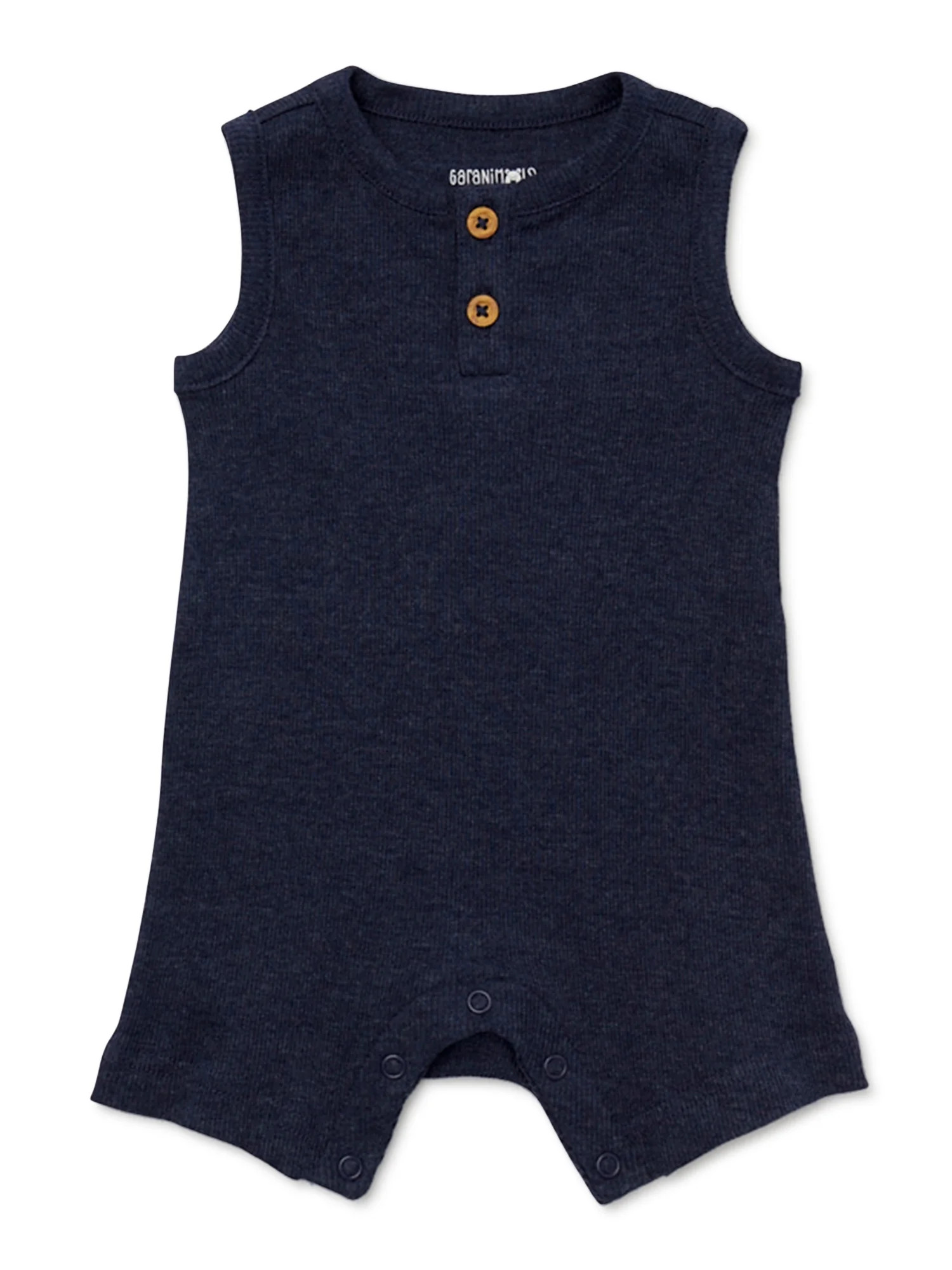 Garanimals Baby Boy Solid Tank Henley Romper, Sizes 0-24 Months | Walmart (US)