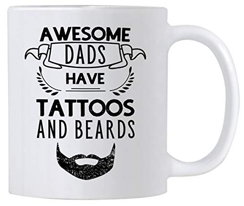 Amazon.com: Awesome Dads Have Tattoos and Beard Mug. 11 oz Fathers Day Coffee Mug. Gift Idea for ... | Amazon (US)