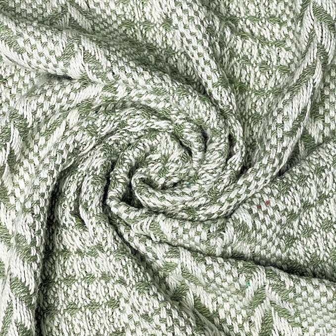 Chardin home - Sage Green & Ivory Braided Waffle Weave Throw, 50x60 in Recycled Cotton- Large, We... | Amazon (US)