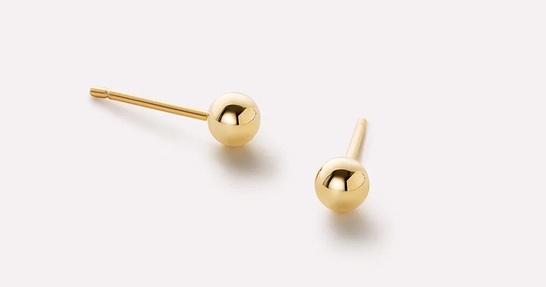 Gold Small Ball Studs | Ana Luisa