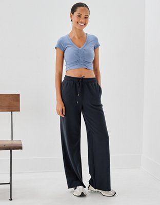 AE Fleece Wide-Leg Pant | American Eagle Outfitters (US & CA)