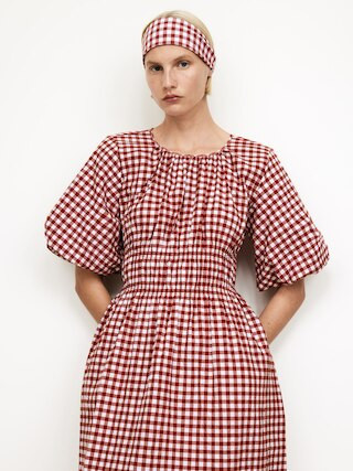 Kleid mit Vichykaro – Rostrot/Weiß – Damen – ARKET DE | Arket EU