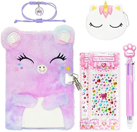 Sicbanna Cat Diary for Girls with lock and keys , Kids Journal School Travel Notebook Gift Set fo... | Amazon (US)