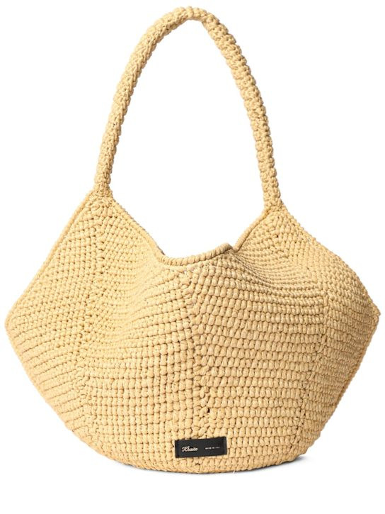 Medium Lotus raffia effect shoulder bag | Luisaviaroma