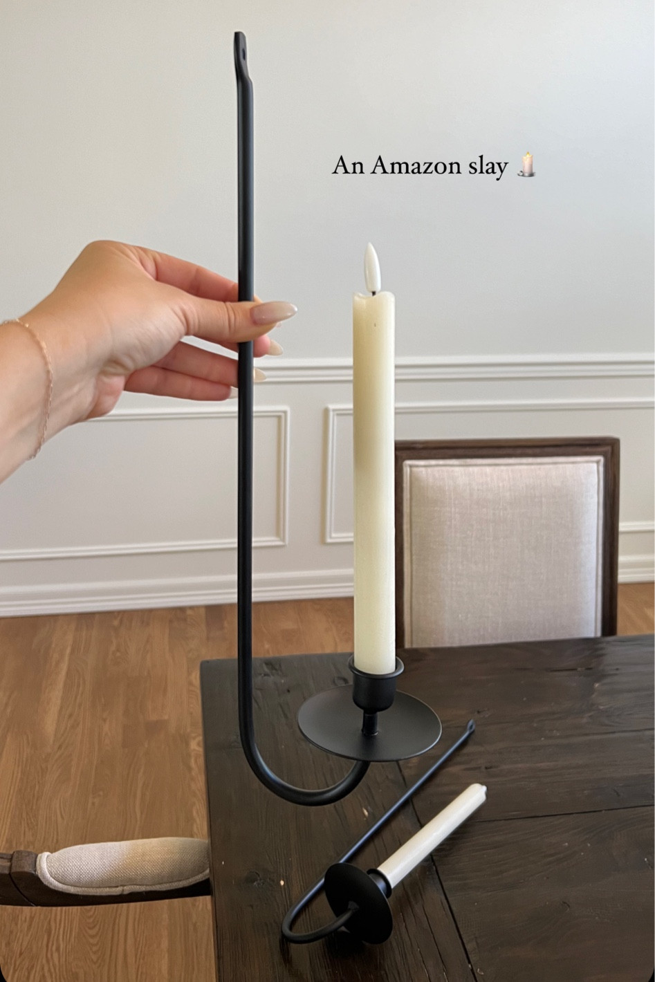 Amazon flameless candlesticks and cast iron candle holders!! 