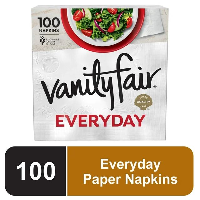 Vanity Fair Everyday Disposable Paper Napkins, White, 100 Count | Walmart (US)