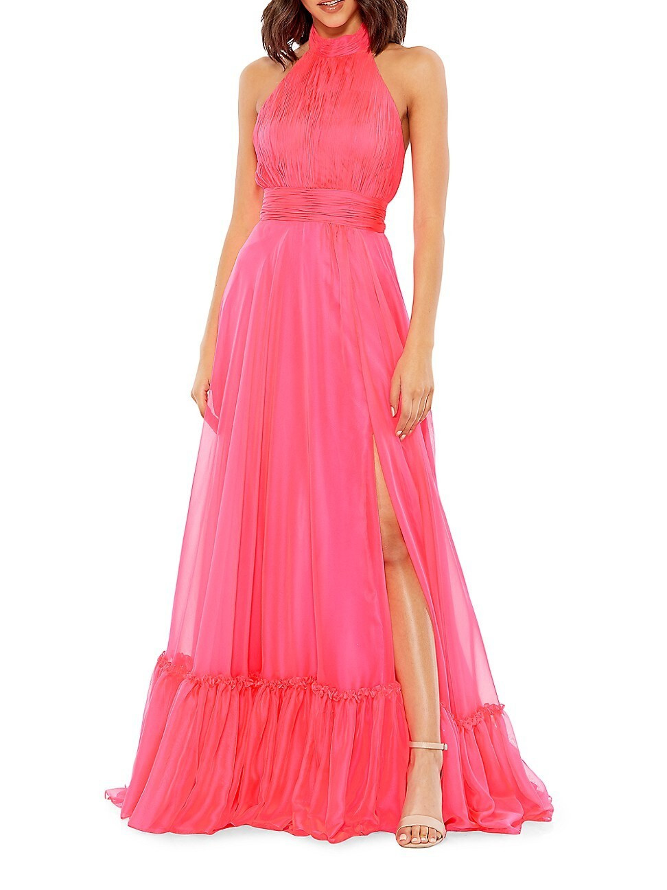 Women's Chiffon Tiered Gown - Hot Pink - Size 2 | Saks Fifth Avenue