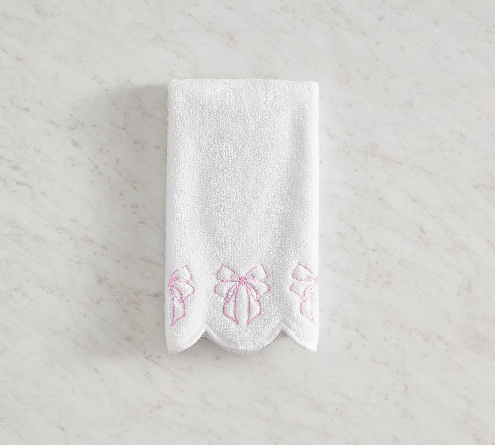 LoveShackFancy Embroidered Bow Guest Towel | Pottery Barn CA
