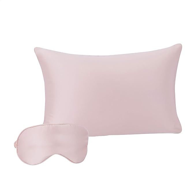 Amazon Basics 100% Mulberry Silk Sleep Set for Hair and Skin with Pillowcase, Eye-Mask and Travel... | Amazon (US)