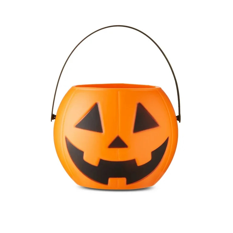 Halloween Plastic Orange Jack-o'-Lantern Mini Treat Pail, by Way To Celebrate | Walmart (US)
