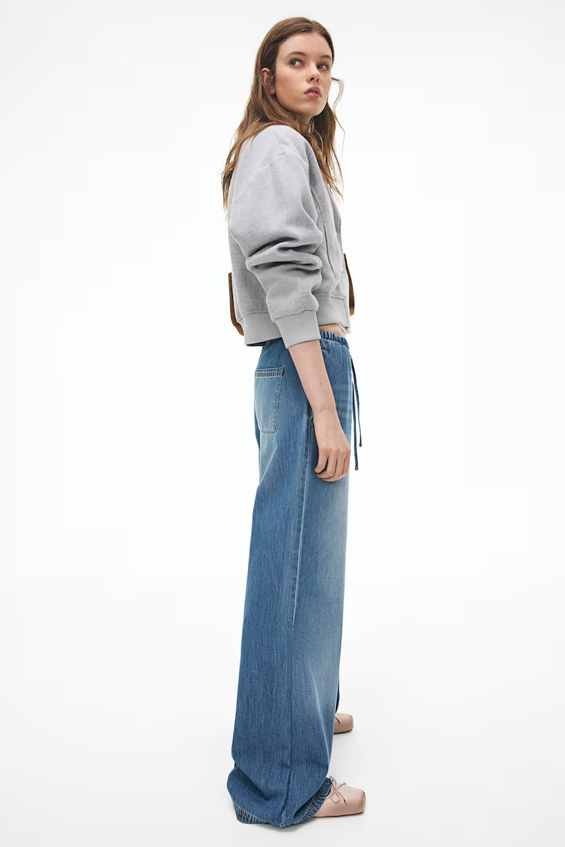Denim drawstring trousers | H&M (UK, MY, IN, SG, PH, TW, HK)