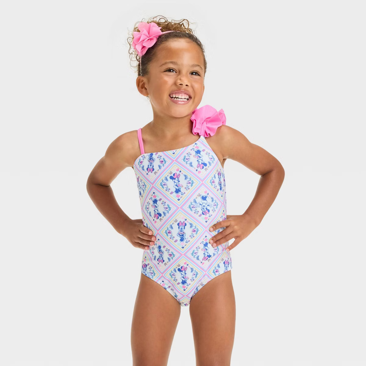 Toddler Girls' Minnie Mouse One Piece Swimsuit - Pink | Target