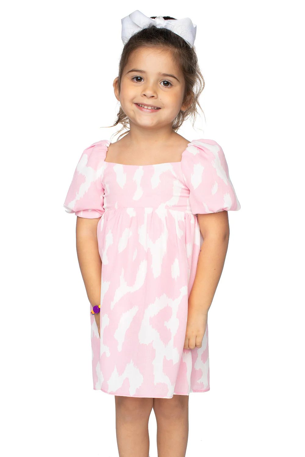 Kennedy Girl's Baby Doll Dress - Abstract Pink | BuddyLove