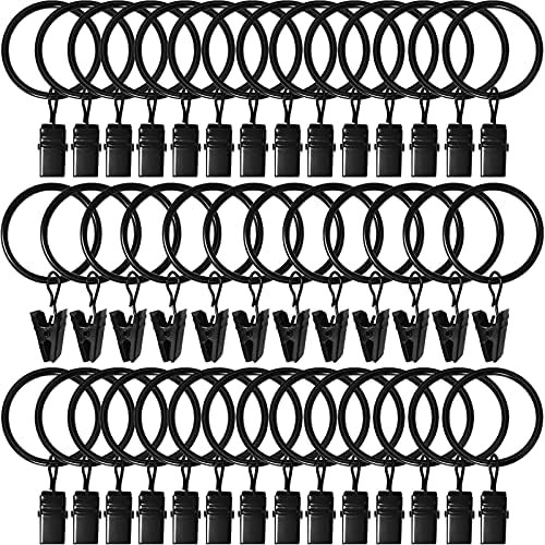 40 Pack Curtain Rings with Clips, Drapery Clips with Rings, Drapes Rings 1.26 in Interior Diamete... | Amazon (US)
