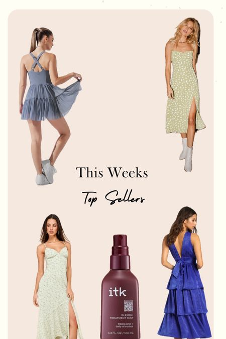 This weeks top sellers! 
Lots of dresses in this weeks top sellers which isn’t shocking because when you can find a good dress, you can resist to get more! These athletic dresses are everything right now and sooo cute!! Can dress them up or down. And of course can’t forget our itk blemish mist to save the day! 

#LTKstyletip #LTKU #LTKbeauty