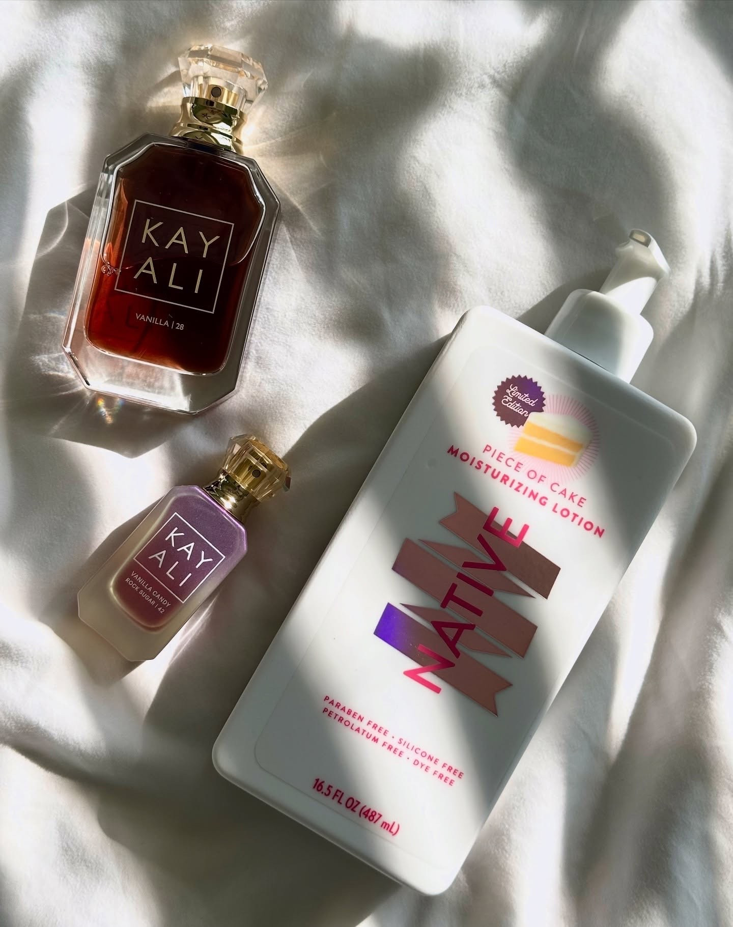 the yummiest vanilla girl layering combo 🧸🍰🧁🤎

products:
@native piece of cake lotion 
@kayali vanilla 28
@kayali vanilla candy rock sugar 42
•
•
•
•
•
#gifted #native #NativeLimitedEdition #kayali #vanilla #vanillaperfume #vanillagirl #layering #perfume #gourmand #aesthetic #complimentary @influenster @native
