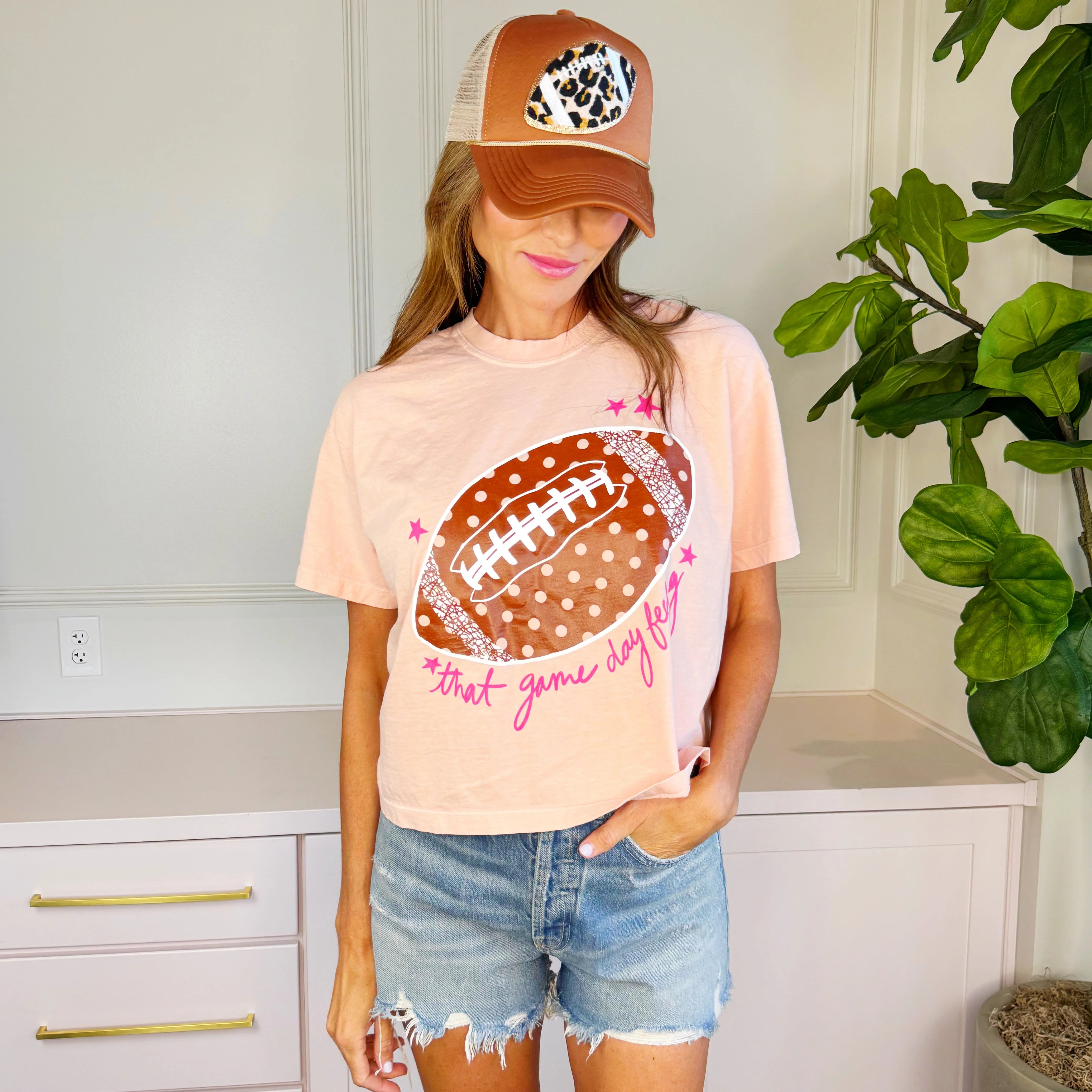 Game Day Feeling Football Crop Tee | Poppy & Pine
