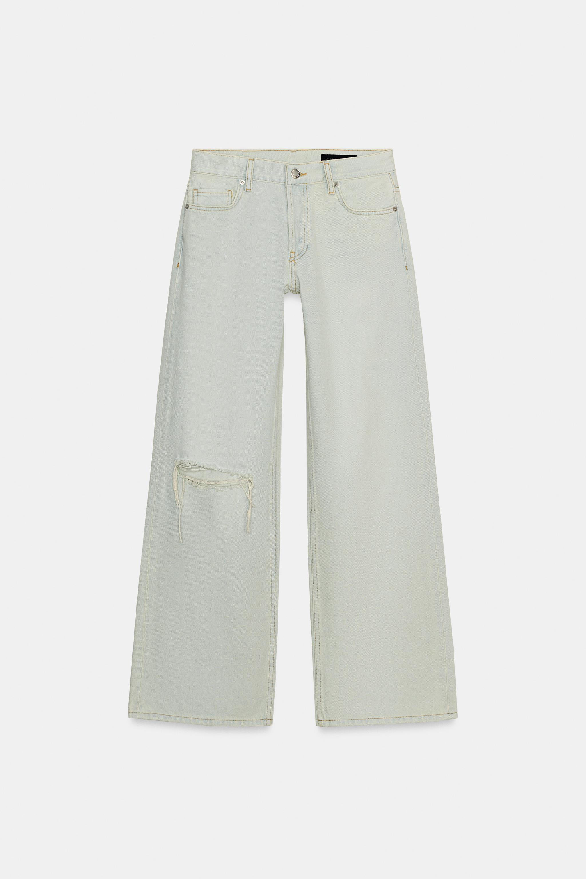ZW COLLECTION RIPPED LOW RISE RELAXED JEANS | Zara US