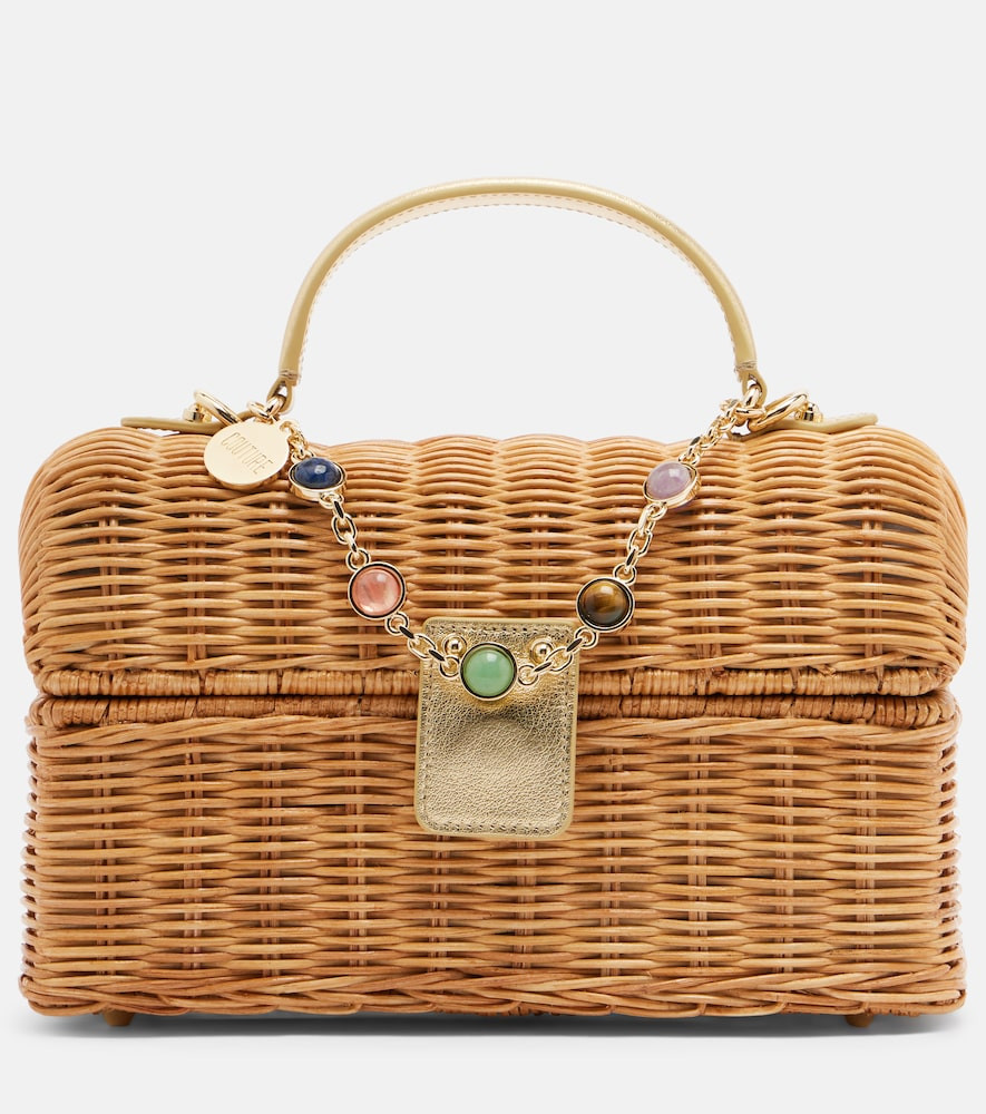 Judith Leiber Couture Isla embellished wicker top-handle bag | Mytheresa (US/CA)