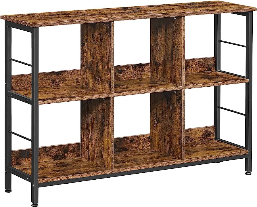 VASAGLE Bookshelf, Cube Shelf, Console Table, TV Stand with 6 Storage Cubes, for Office, Living R... | Amazon (US)