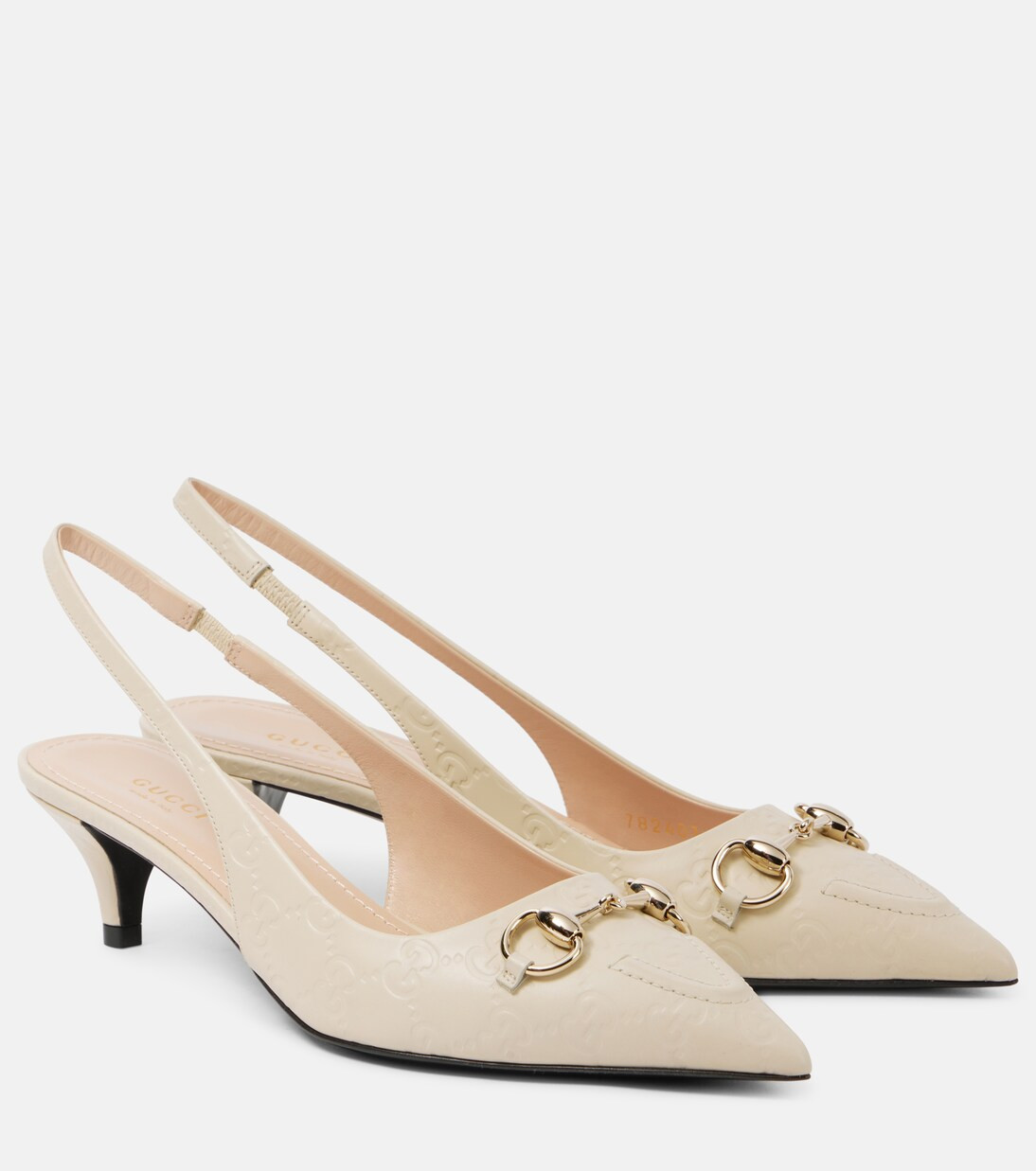 Horsebit GG 45 leather slingback pumps | Mytheresa (US/CA)