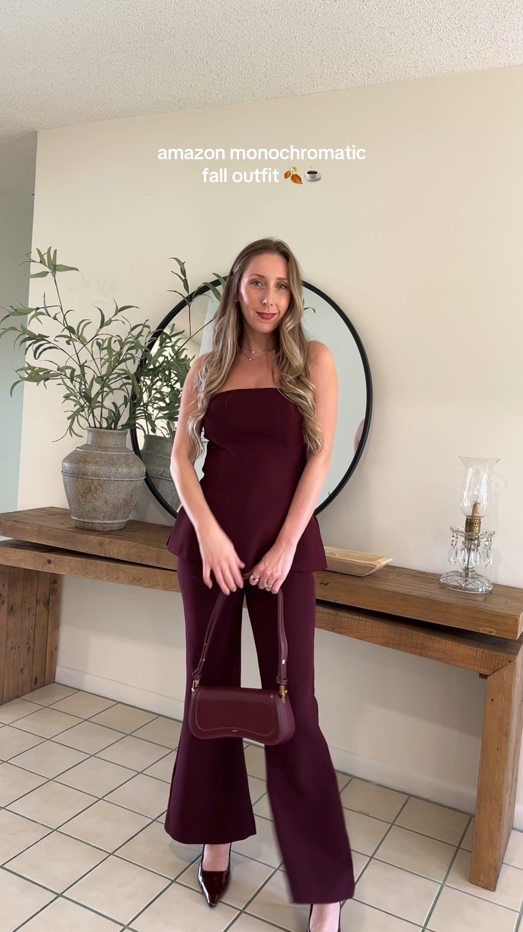 Monochromatic look from Amazon
Two piece outfit set 
Fall outfit 
Strapless work top 
Slacks 
Trousers 
Maroon 
Burgundy 
Deep wine red  

#LTKSeasonal #LTKVideo #LTKFindsUnder100