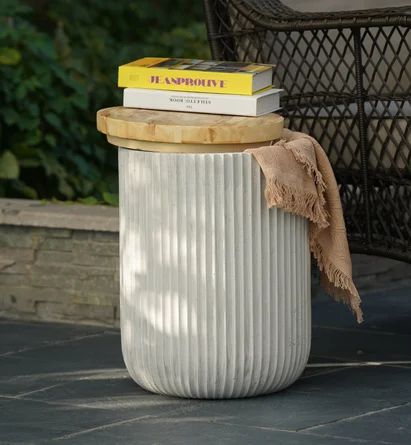 Ivy Bronx Tommen Cement Outdoor Side Table | Wayfair | Wayfair North America