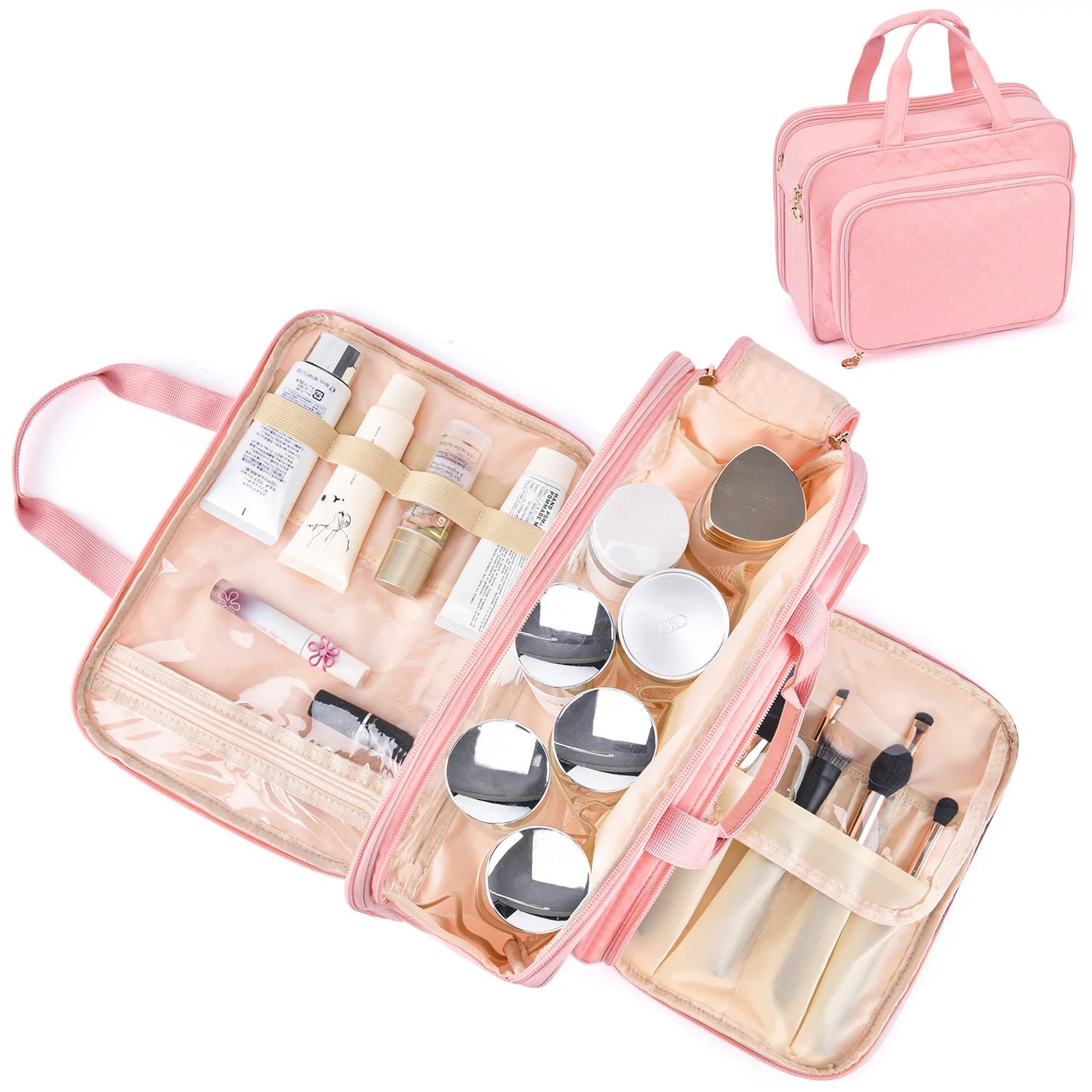 Keten Travel Toiletry Bag for Women , Large Makeup Organizer Cosmetic Bag- Pink - Walmart.com | Walmart (US)