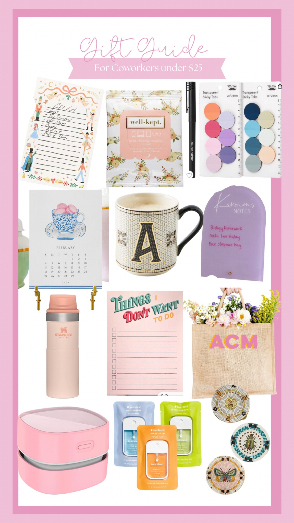 Gift guide for coworkers under $25 | thoughtful, unique, personalized gifts for coworkers | gift guide 

#LTKHoliday #LTKGiftGuide #LTKSeasonal