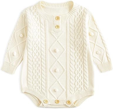 Simplee kids Baby Boys’ Girls’ Knitted Romper Jumpsuit Long Sleeve Onesie Bodysuits One Piece... | Amazon (US)
