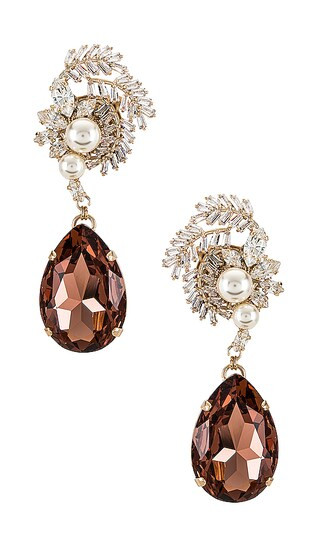 Drop Pendant Cluster Earrings in Crystal | Revolve Clothing (Global)