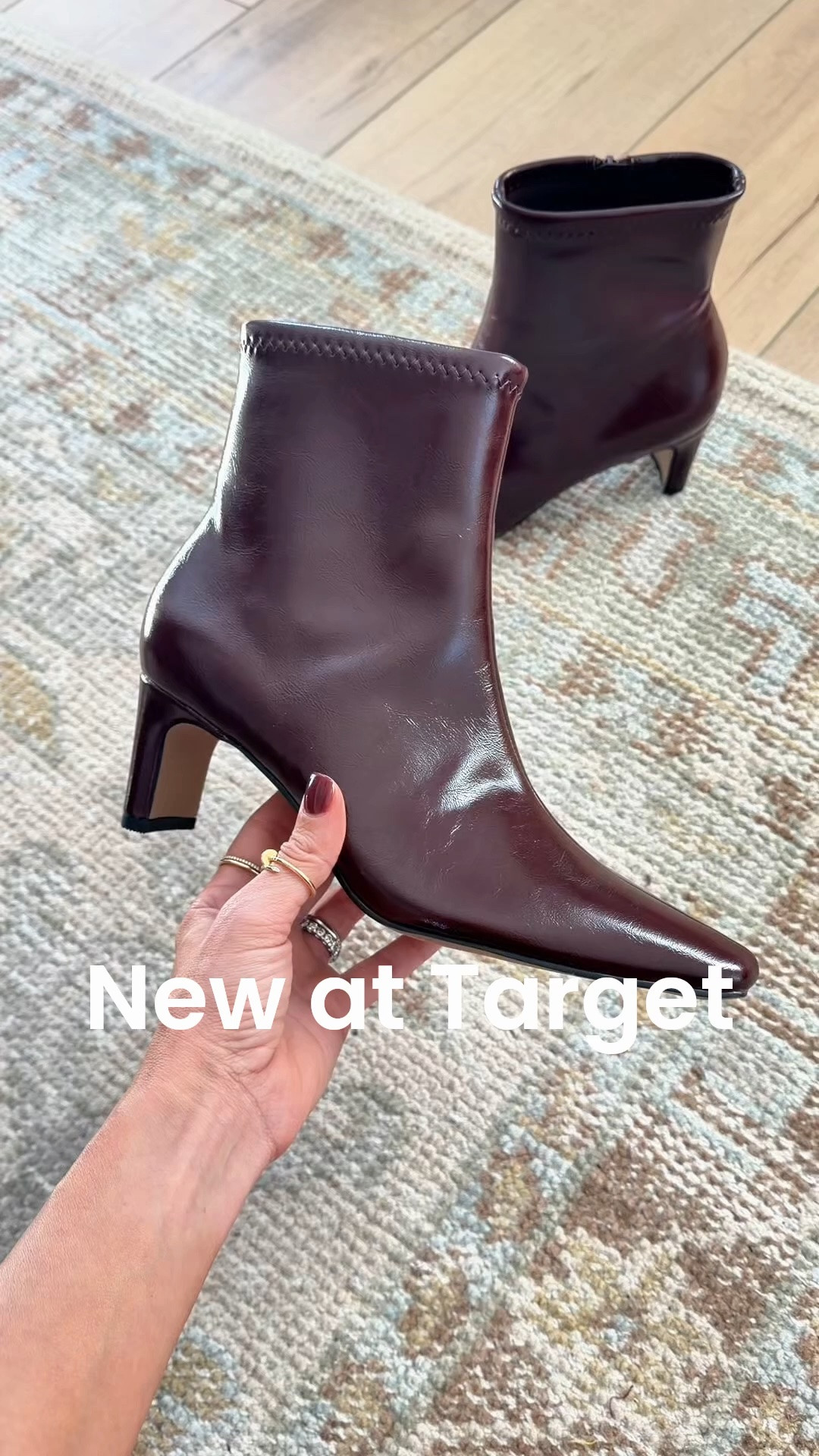 New at Target! The most gorgeous burgundy boots (comes in multiple colors). Extremely comfortable and TTS. Fall outfits. Fall style. Elevated casual outfit. Mom outfit. Party outfit. Christmas party outfit. Holiday party outfit.