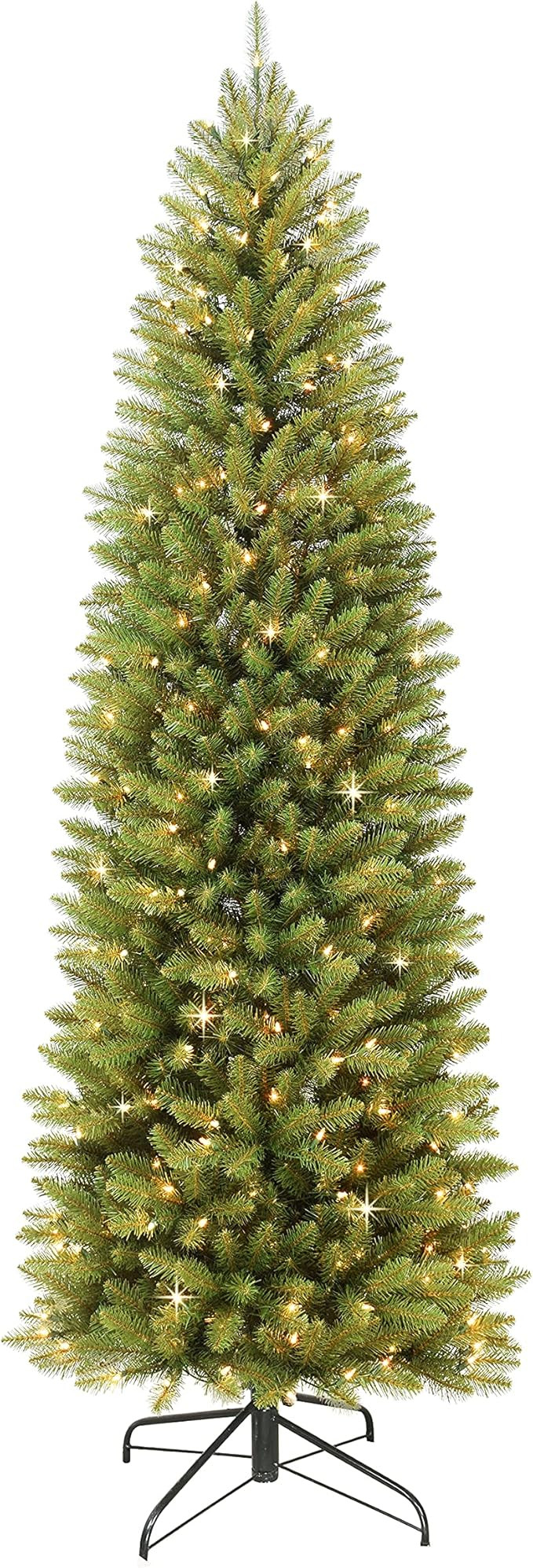 Amazon.com: Puleo International 7.5 Foot Pre-Lit Fraser Fir Pencil Artificial Christmas Tree with... | Amazon (US)