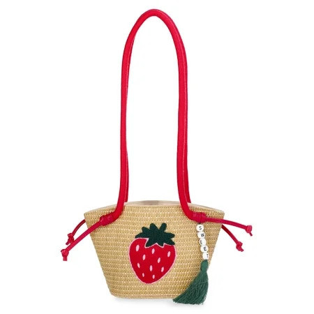 Wonder Nation Girls Strawberry Straw Crossbody Bag Red | Walmart (US)