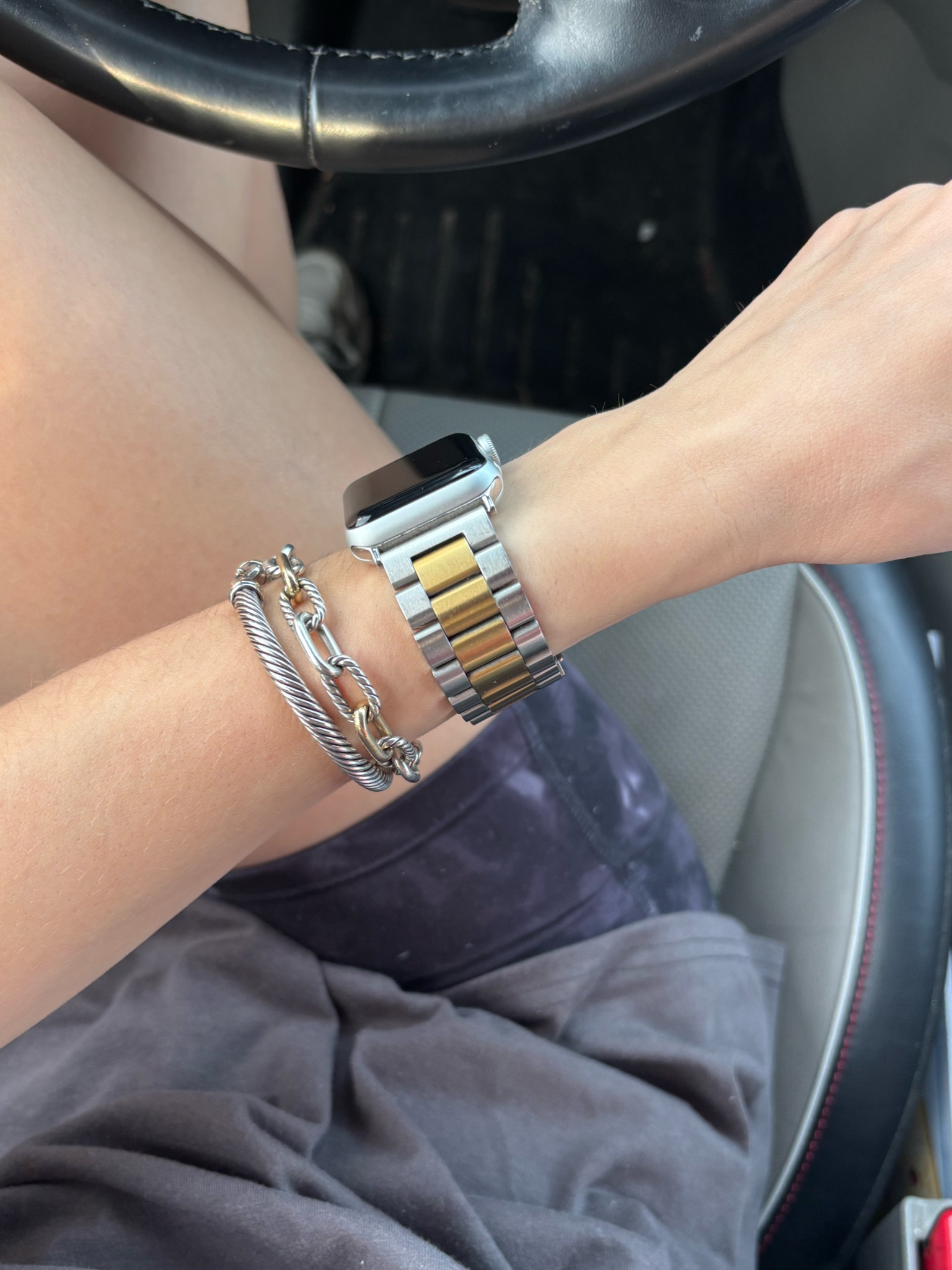 My Apple Watch band + bracelets! 💗