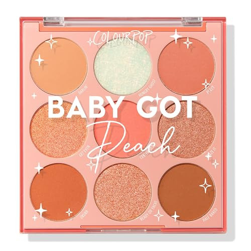 ColourPop Baby Got Peach Eyeshadow Palette - Orange & Coral Shadows with Metallic, Matte and Glitter Finishes - High-Pigment Eye Makeup with a Long-Wearing Formula (0.3 oz) | Amazon (US)
