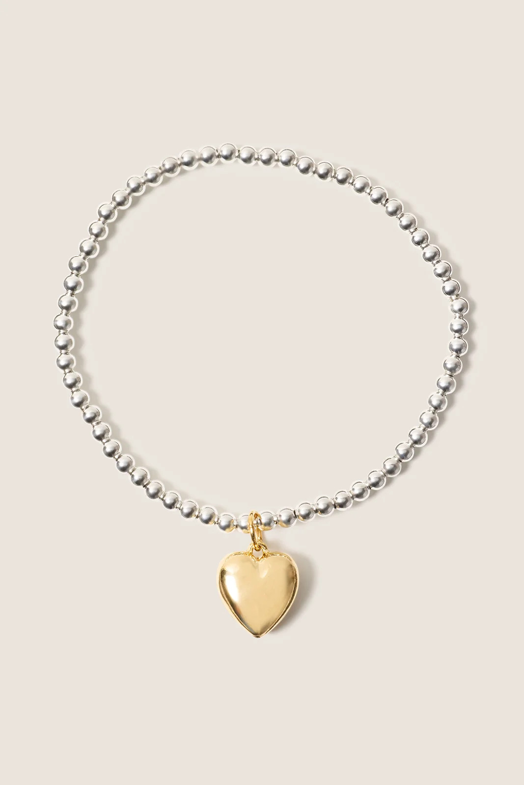 Classic Mixed Metal 3mm Bracelet w. Heart | Evereve