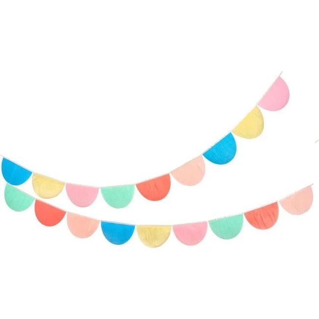 Rainbow Tissue Paper Scallop Garlands | Maisonette