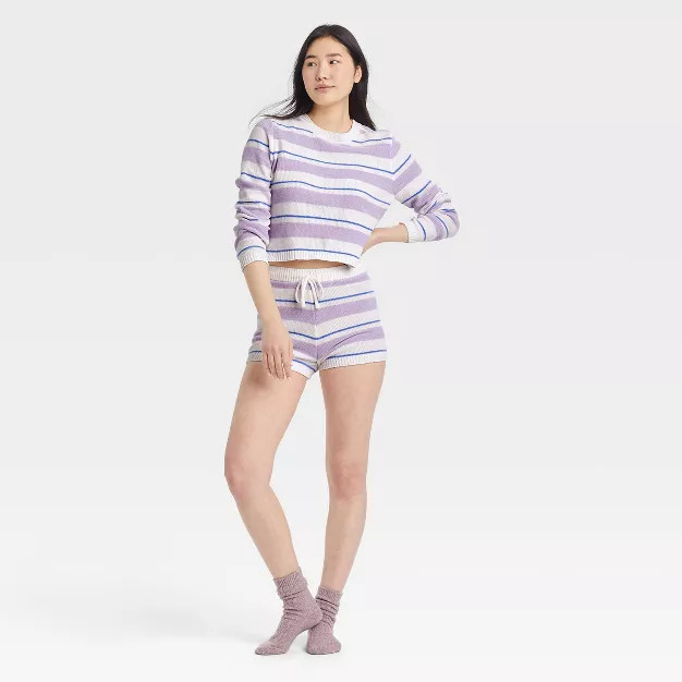 Women's Striped Chenille Lounge Top - Colsie™ | Target