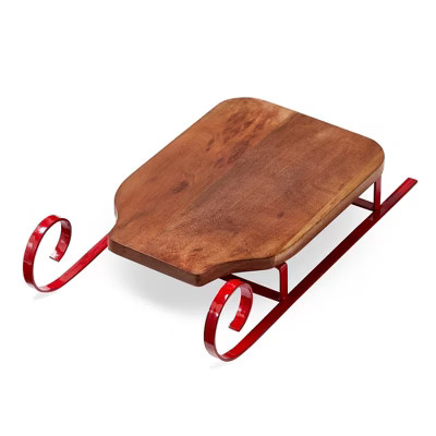 tag Red Wood Sleigh Serving Board 16 x 8.75 x 3.5 in Perfect for Christmas Serving Trays and Holi... | Target