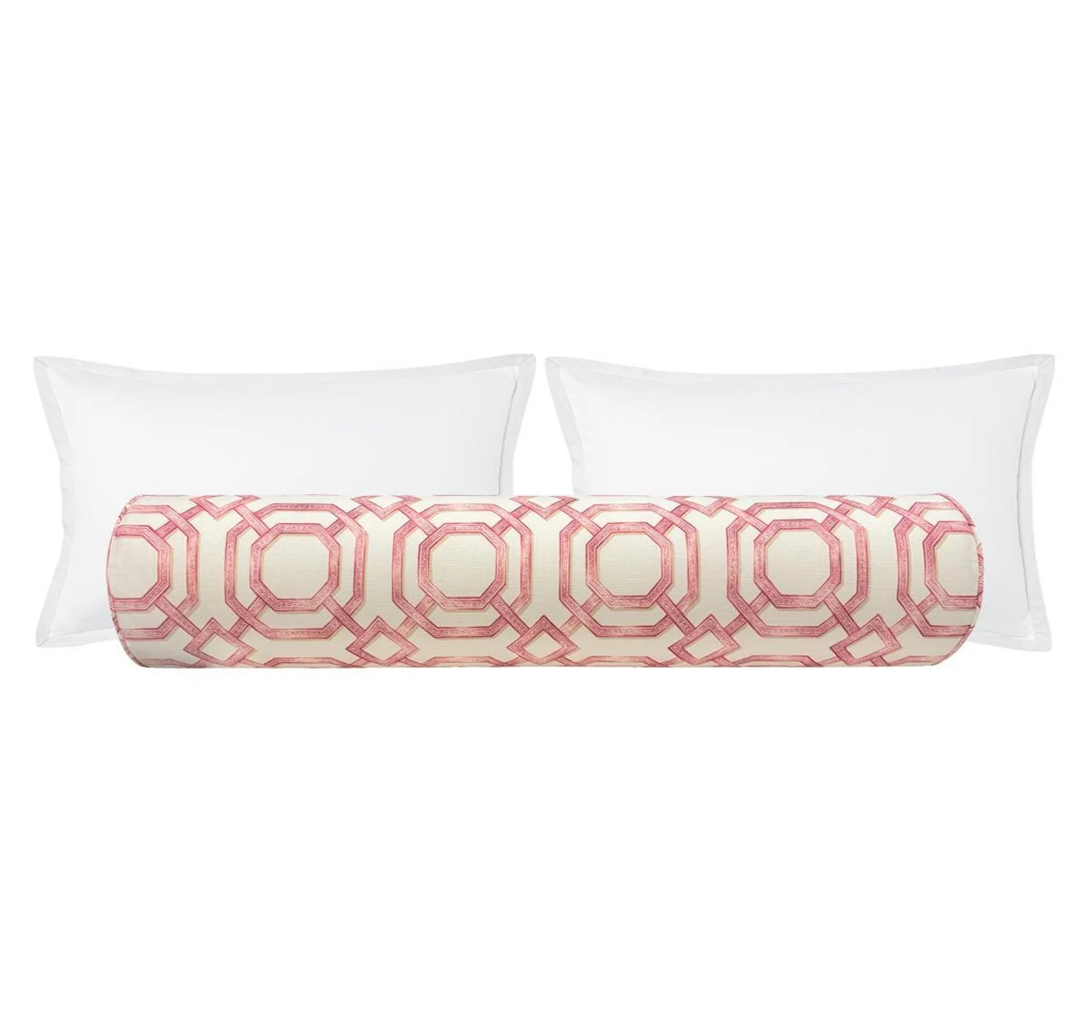 The Bolster : Lattice Print // Rosé Pink | Bed Decor | Geometrical Print | Roll Pillow - Etsy | Etsy (Global)