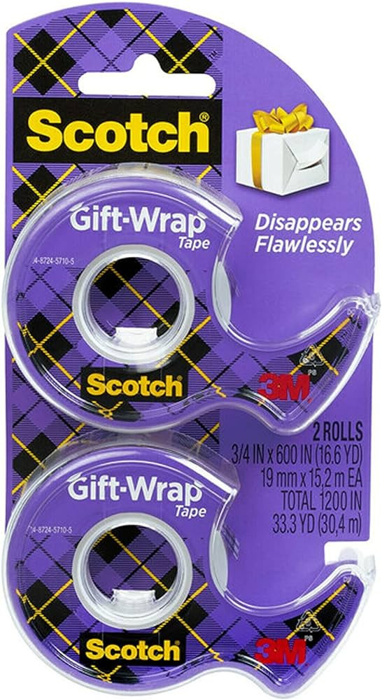 Scotch Gift Wrap Tape, Invisible, Holiday Gift Wrapping Supplies for Christmas Presents and Gift ... | Amazon (US)