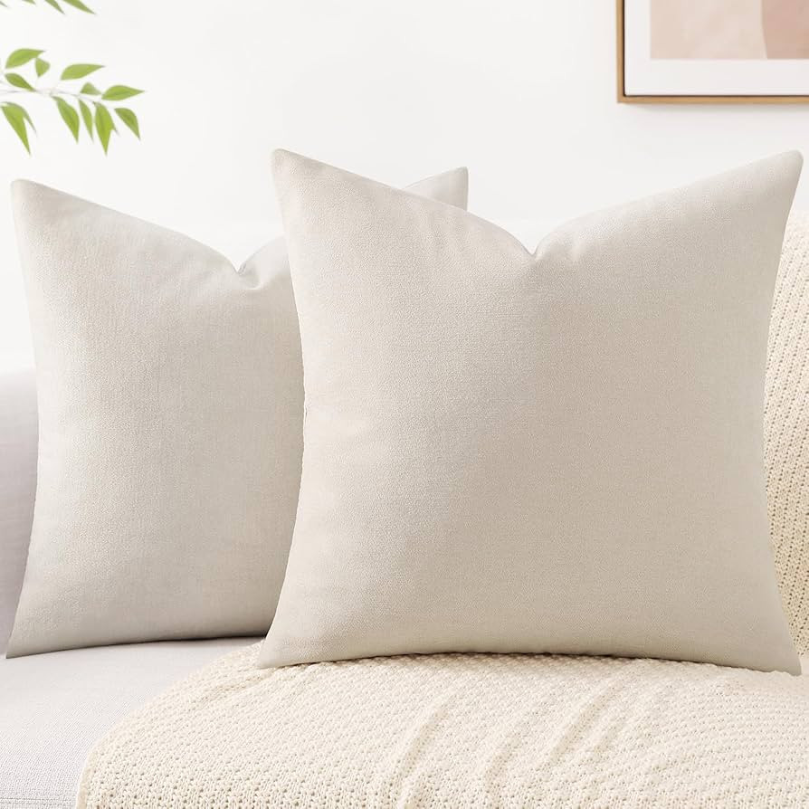 Pallene Decorative Chenille Throw Pillow Covers 20x20 Set of 2, Luxury Soft Velvet Pillow Covers ... | Amazon (US)