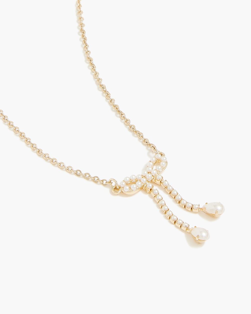 Pearl bow pendant necklace | J.Crew Factory