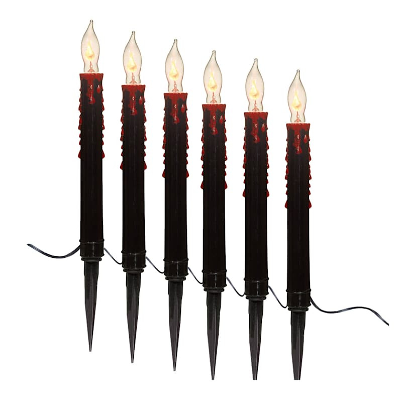 Set of 6 Halloween Corded Candle Lawn Stakes | At Home