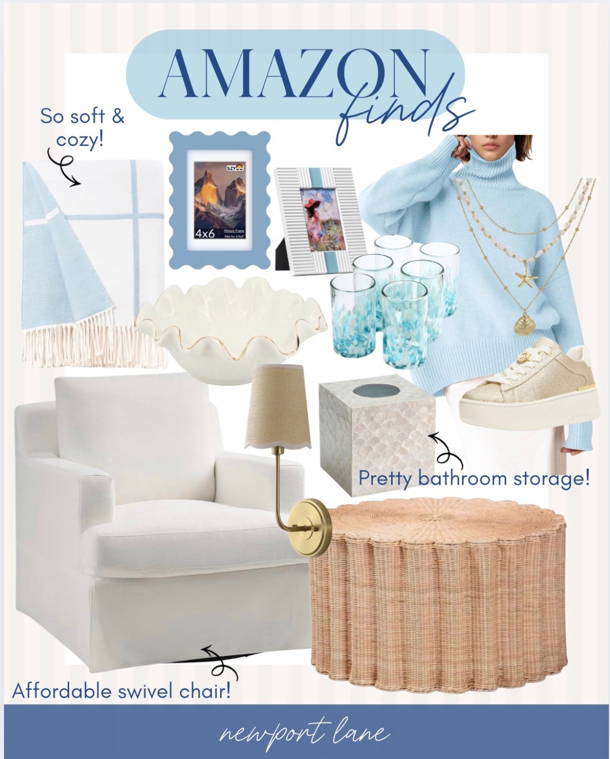 Add instant style to your home with these coastal designer inspired pieces, all from Amazon! Save on coffee tables, accent chairs, bathroom accessories and decorative pieces like frames, bowls and blankets! 💙✨



#LTKHome #LTKSaleAlert #LTKMidsize