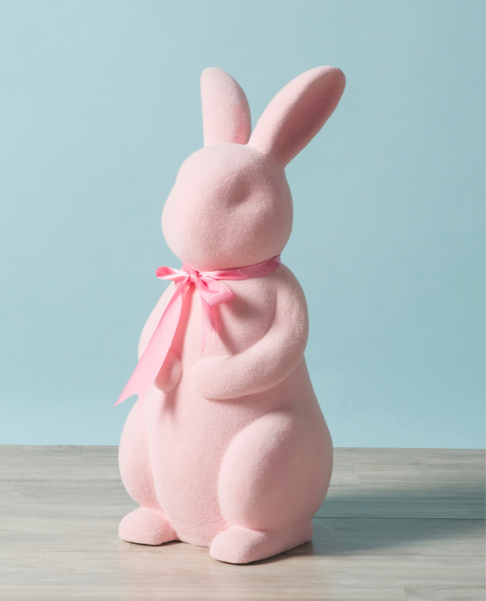Homegoods has the large 30 in
pastel pink and mint green 
flocked bunnies😍

#LTKhome #LTKFind #LTKSeasonal