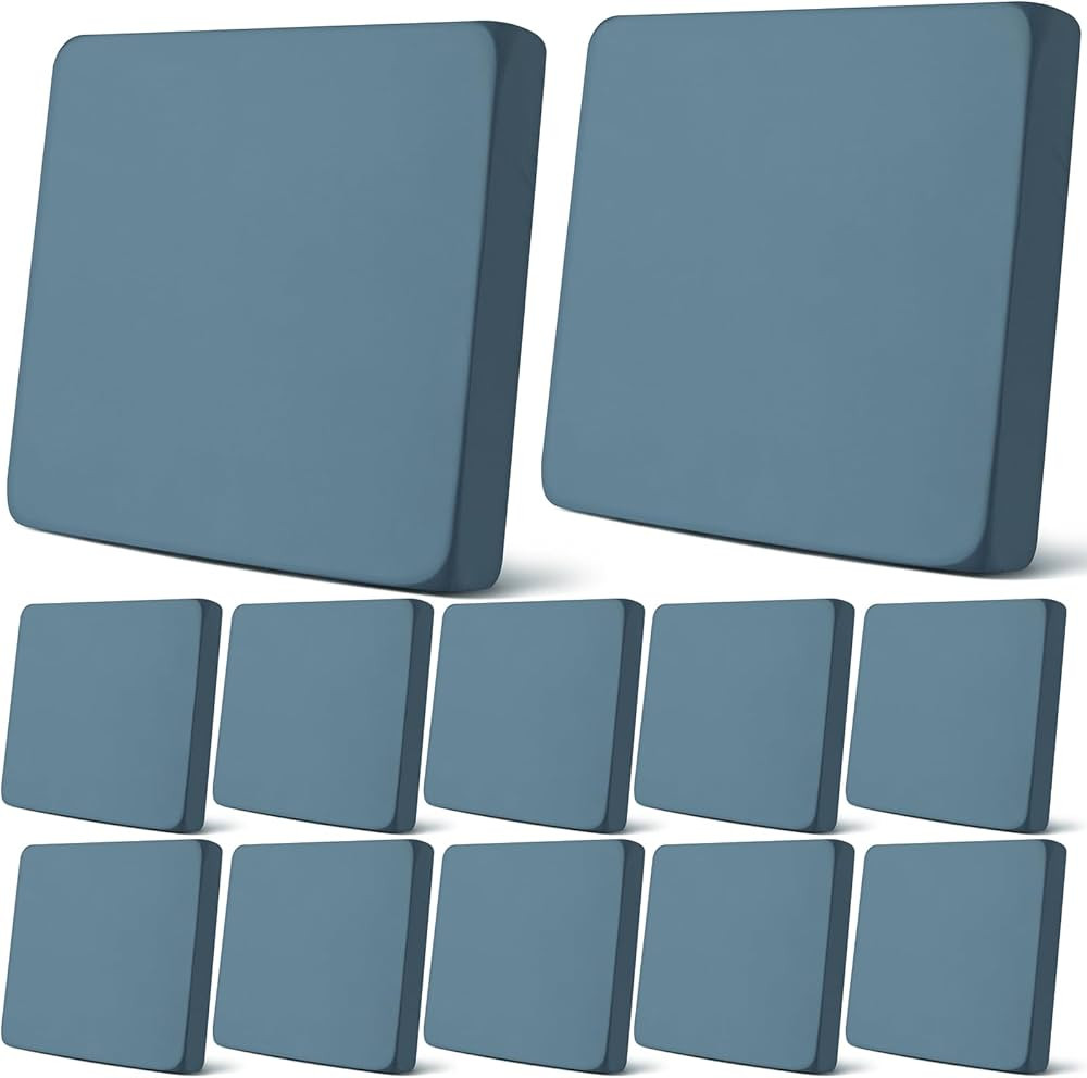 Newwiee 12 Pcs Patio Outdoor Cushion Covers Replacement Waterproof Stretch Sofa Couch Cushion Cov... | Amazon (US)